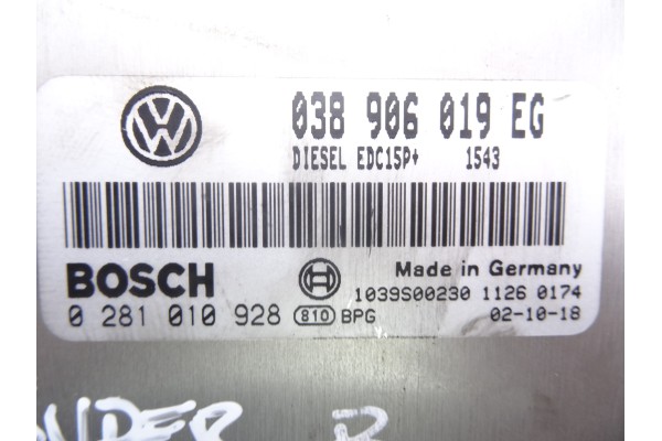 038906019EG  CENTRALITA MOTOR UCE SKODA SUPERB (3U4) Classic 2003 038906019EG 208350 SKODA - 1