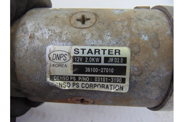 Motor arranque, Hyundai Santa Fe (Cm) 2.2 CRDI Comfort 4X4 2006, 36100-27010 usado 6