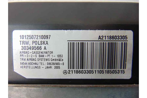 Airbag delantero derecho, Mercedes-benz Clase e (Bm 211) Berlina E 320 CDI 4-Matic (211.089) 2005, A2118603305