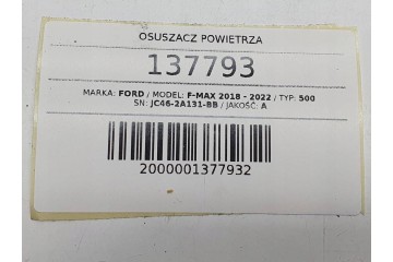 DEHUMIDIFIER VALVE FORD F MAX 500 JC46 2A131 BB Version European