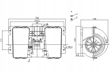 DCED43_C 24V blower fits to RVI MAGNUM 09 90 Car type trucks