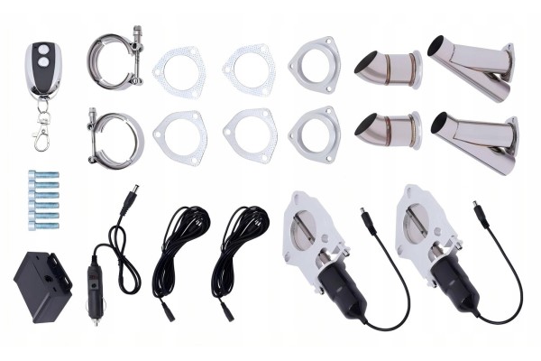 EXHAUST THROTTLE 12V 63MM DUAL VALVE WITH REMOTE CONTROL Version European