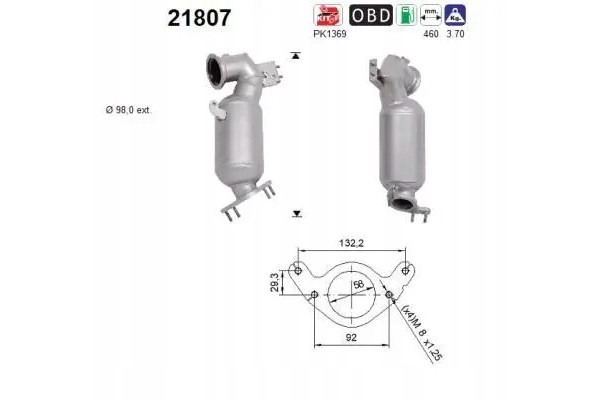 CATALYTIC CONVERTER 21807 AS OPEL INSIGNIA B EURO 6 Packaging status original
