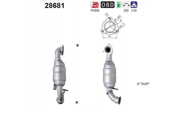 CATALYTIC CONVERTER 28681 AS CITROEN MINI Packaging status original