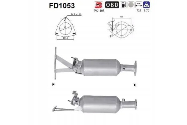 PARTICULATE FILTER FAP DPF FD1053 AS VOLVO S60 Packaging status original