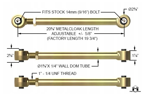Rear Control Arms Adjustable Jeep Wranlger JL JK Metalcloak Duroflex Catalog number of the part 7004