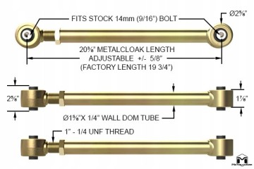 Rear Control Arms Adjustable Jeep Wranlger JL JK Metalcloak Duroflex Catalog number of the part 7004