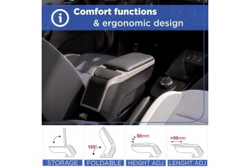 Reposabrazos para Toyota Aygo X, 2025- , Gris Titanio