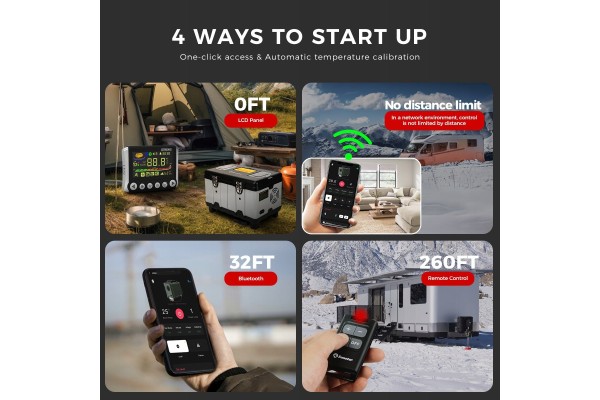 Calefactor diésel 8KW 12/24V con WIFI, Bluetooth y termostato inalám