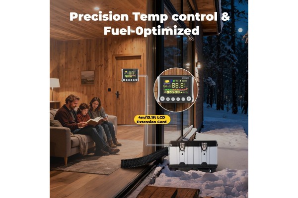 Calefactor diésel 8KW 12/24V con WIFI, Bluetooth y termostato inalám