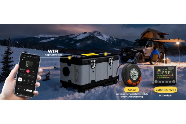Calefactor diésel 8KW 12/24V con WIFI, Bluetooth y termostato inalám