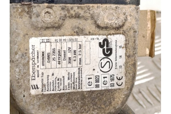 PARKING HEATER WEBASTO VOLKSWAGEN CRAFTER D4WS Catalog number of the original 441916AI