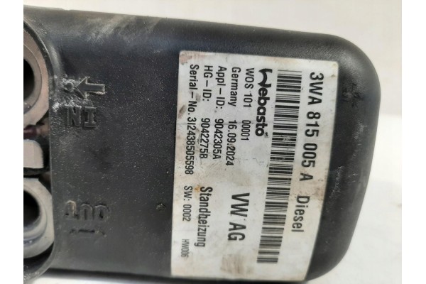 VOLKSWAGEN PASSAT B9 WEBASTO PARKING HEATER 3WA815005A Part manufacturer Volkswagen OE