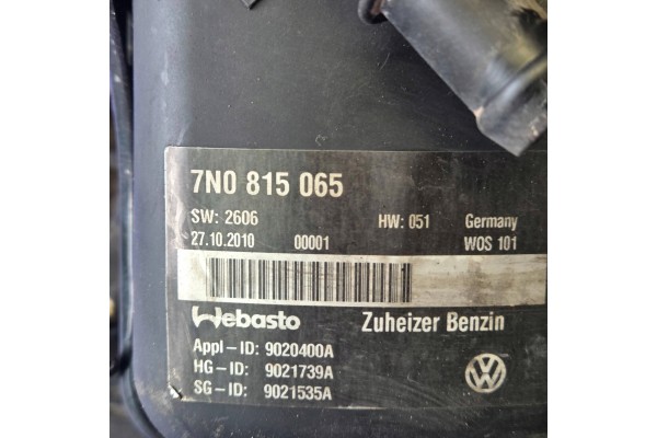 Parking heater Webasto Volkswagen Sharan 7N 7N0815065 Car type passenger cars
