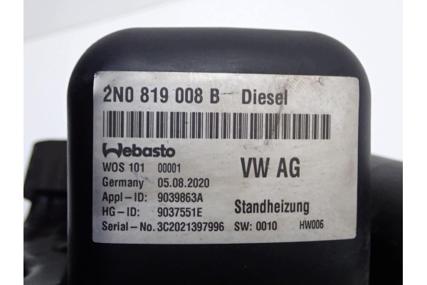 Calefactor estacionario Webasto 2N0819008B para MAN TGE VW Crafter II 