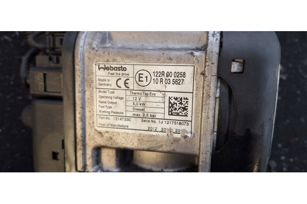 Opel Astra J IV Webasto 1314974B parking heater Termo Top Evo PILOT Car type passenger cars