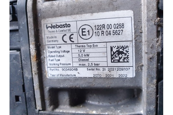 Calefactor estacionario Webasto Peugeot Citroën 9828428680