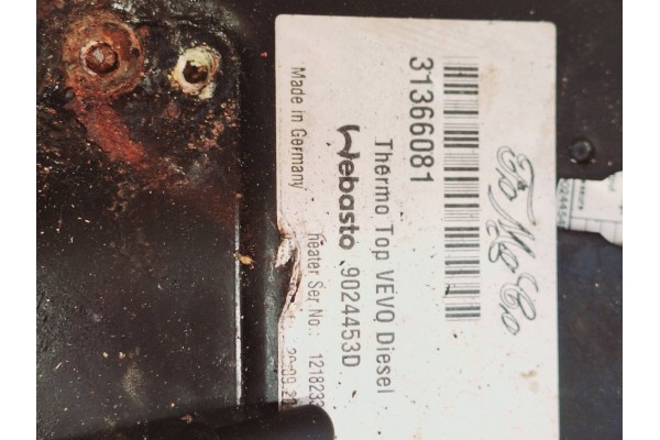 2015 Volvo XC60 Parking heater Webasto 31366081 Catalog number of the original 1218233