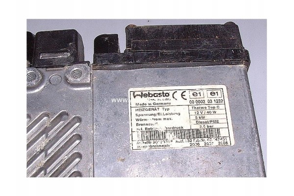 Webasto Diesel PME Thermo Top C AUDI Q7 Part Number 4L0265105G Part manufacturer Audi OE