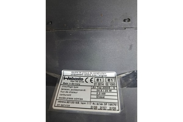 WEBASTO DEWASTO AIR TOP 2000 S RENAULT PREMIUM MIDLUM DXI VOLVO FL FE Part manufacturer Webasto
