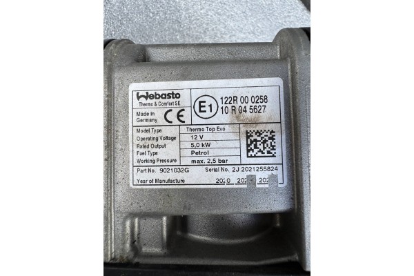 Parking heater Webasto Citroen Jumpy 122R000258 Part manufacturer Citroen OE