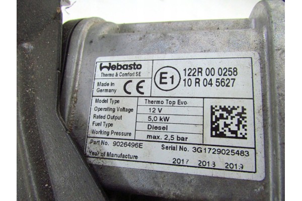 Calefactor Webasto Completo 5KW para Volvo V90 S90 II XC60 XC90 II Ver