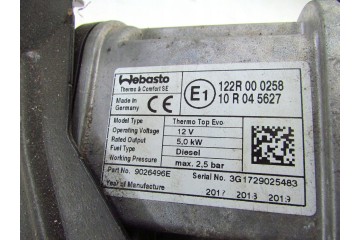 Calefactor Webasto Completo 5KW para Volvo V90 S90 II XC60 XC90 II Ver