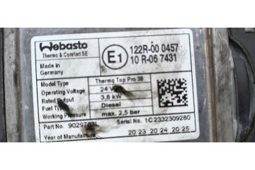 SCANIA R S WEBASTO THERMO TOP PRO 38 3 8KW 9029763L Quality of parts according to GVO O original with manufacturer s logo OE