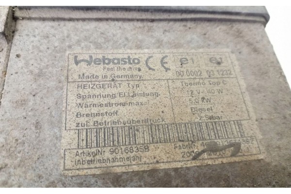 2009 Fiat Scudo Parking heater Webasto 67889C Catalog number of the part 67889C