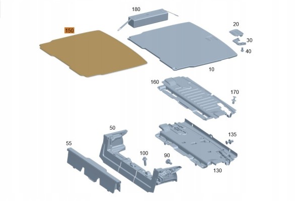 DOUBLE SIDED TRUNK MAT MERCEDES BENZ GLB OE A2486808700 Catalog number of the part A1746806301