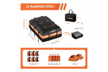 Bau plegable impermeable para techo de 595 litros