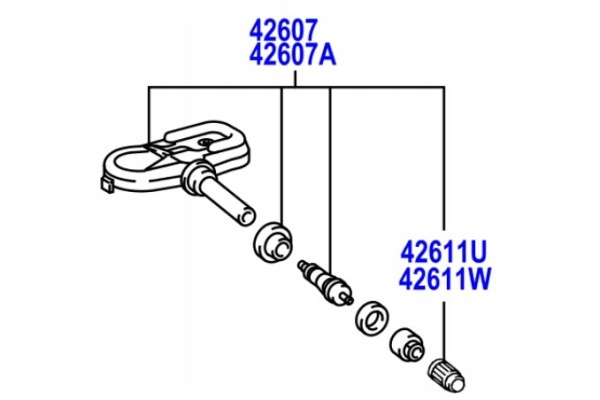 SET OF SENSORS TPMS 42607 F4020 VK C HR CAMRY RAV4 TOYOTA OE