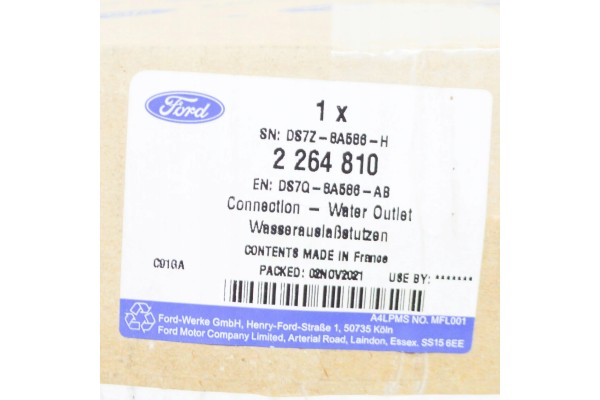 Carcasa del termostato FORD MONDEO MK5 2264810 DS7Q-8A586-AB ORIGINAL