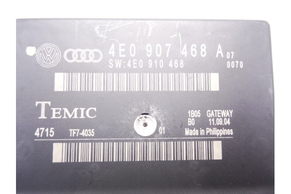 4E0907468A MODULO ELECTRONICO AUDI A8 (4E) 3.0 TDI Quattro 2005 4E0907468A 211557 AUDI - 1