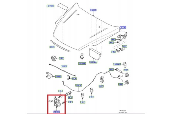 Mask lock Mondeo IV 1694297 Ford OE BS7A 16700 AA Packaging status original