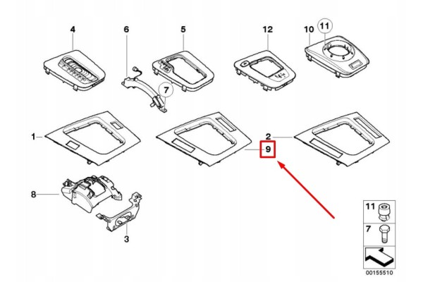 BMW 3 E46 Depositing Box Bottom Panel 51168214764 8214764 Quality of parts according to GVO Q original with factory logo OEM OES