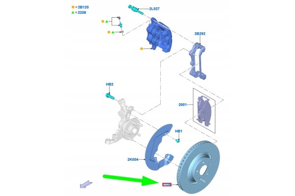 GD FORD MUSTANG MK6 Front brake disc 2215263 GR3C 1125 F 2PCS Catalog number of the part 2215263