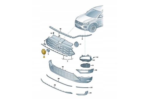 VOLKSWAGEN OE VW NEW STAMP EMBLEM TROC OE 2GA853601 JZA Catalog number of the part 2GA853601JZA