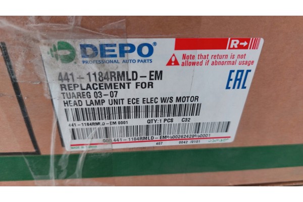 Depo 441 1184RMLD EM Headlight Version European