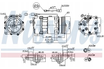 Compressor air conditioning NISSENS 890761 Part manufacturer Nissens