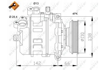 COMPRESSOR AIR CONDITIONING COMPRESSOR 32106 NRF AUDI Product weight with unit packaging 8 kg