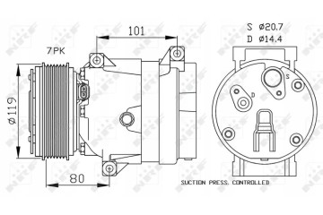32481 NRF AIR CONDITIONING COMPRESSOR RENAULT MASTER II 00 Catalog number of substitutes ABAKUS 037 023 0013 AKS DASIS 851884N B