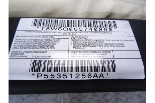 P55351256AA AIRBAG CORTINA DELANTERO DERECHO DODGE CALIBER (PM) S 2007 P55351256AA 212252 DODGE - 1