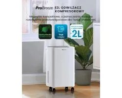 DEHUMIDIFIER 12 LITERS PER DAY TANK 2 L HUMIDITY 3 MODES