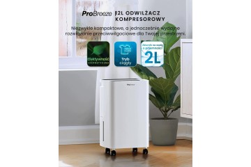 DEHUMIDIFIER 12 LITERS PER DAY TANK 2 L HUMIDITY 3 MODES