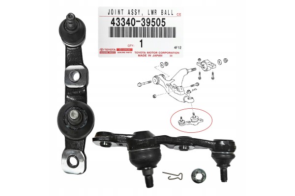 Lower swing arm pin Lexus IS220D IS250 IS350 IS200T GS450h OE left