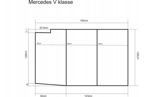 Mattress for car MERCEDES V KLASSE van bus motorhome FOAM HARD 185x138x10 Car type 4x4 SUV cargo vans RVs passenger cars