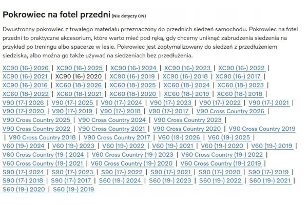 Protective cover for front seat cover 32272779 Volvo Car Czestochowa Quality of parts according to GVO O original with manufactu