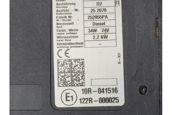 PARKING HEATER WEBASTO AIRTRONIC FORD F MAX 122R 000025 10R 041516 Car type trucks