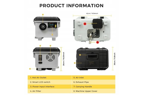 PARKING HEATER 8KW 12 24V 230V WEBASTO WITH VENTILATION AND START STOP BT Car type 4x4 SUV buses trucks cargo vans RVs passenger